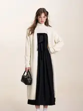 バタフライノット付きサテンフィールマキシドレス【スリーブレス・ウエストリボン・ブラック】