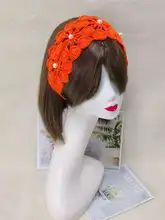 ヘアバンド 手編み かぎ針編み ヴィンテージ 花ビーズ ヘアアクセサリー インスタ映え お出かけ