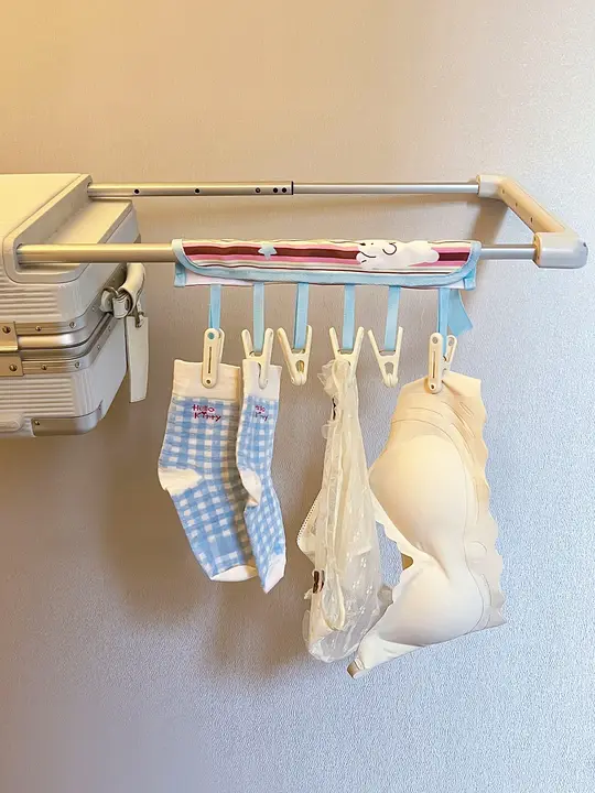 携帯型布製折りたたみハンガー【旅行用・衣服干しに最適】