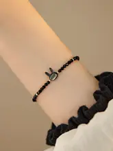 天然貝母と淡水パールのブレスレット【黒尖晶石・14Kゴールド仕上げ・ヴィンテージ感・個性的なデザイン】