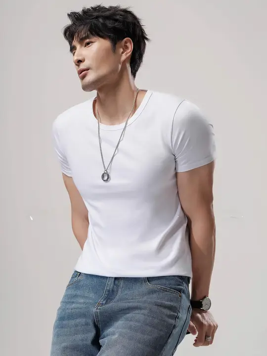 涼感防止フィッティングTシャツ【抗菌・ファッション・ショートスリーブ・メンズ】