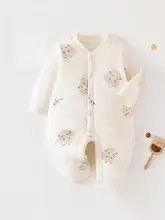 冬季用 ベビー用 薄手コットン コンビ服【長袖・暖かさ重視・男女兼用】