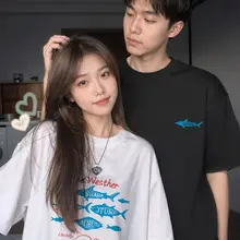 白色 半袖Tシャツ【カップル向け・コットン製・高級感】