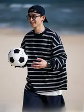 BELLKENIDEA シティボーイストライプ長袖シャツ【ビンテージ風・ゆったり・カジュアル】