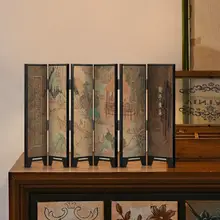 中国風デスクトップ用屏風飾り【ランティン集序・書道アート・リビング・玄関用】