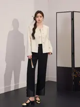 新中式デザインのプルオーバーコート【春用・花模様・コットンリネン】