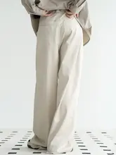 ストレートパンツ 女性 春秋用 ゆったりしたパンツ 単色 ロングパンツ ワイドパンツ
