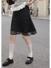 波点デザインのAラインスカート【優雅で軽やかな着こなし】（セットアップ対応）