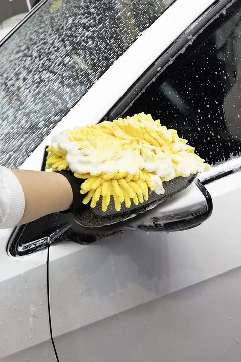 厚手両面シャンネルタオル洗車用手袋【珊瑚毛・泡クリーニング】
