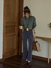 レトロコーデュロイフレアパンツ【スリムデザイン】