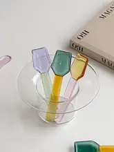 カラフルな耐熱ガラス製スプーン【デザート・ケーキ・アイスクリーム用】