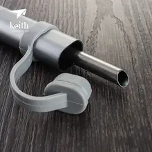 Keith 繰り返し使用可能な純チタンストロー 【アウトドア・ポータブル・ジュース用・金属製・かき混ぜ棒付き】