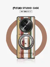 OPPO Find N3用 カートゥーン幸運小犬デザインの全包型スマートフォンケース【マグネット回転スタンド・折りたたみスクリーン対応】