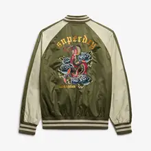 スカジャン メンズ 横須賀 刺繍風 ヴィンテージ 冒険魂 アウター ジャケット「Superdry」