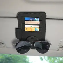 車用 サンバイザー収納ボックス【眼鏡ホルダー・サングラスフック・多機能カードクリップ】