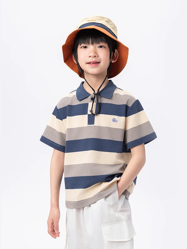 子供用ポロTシャツ：ストライプデザインで夏のカジュアルスタイルを実現