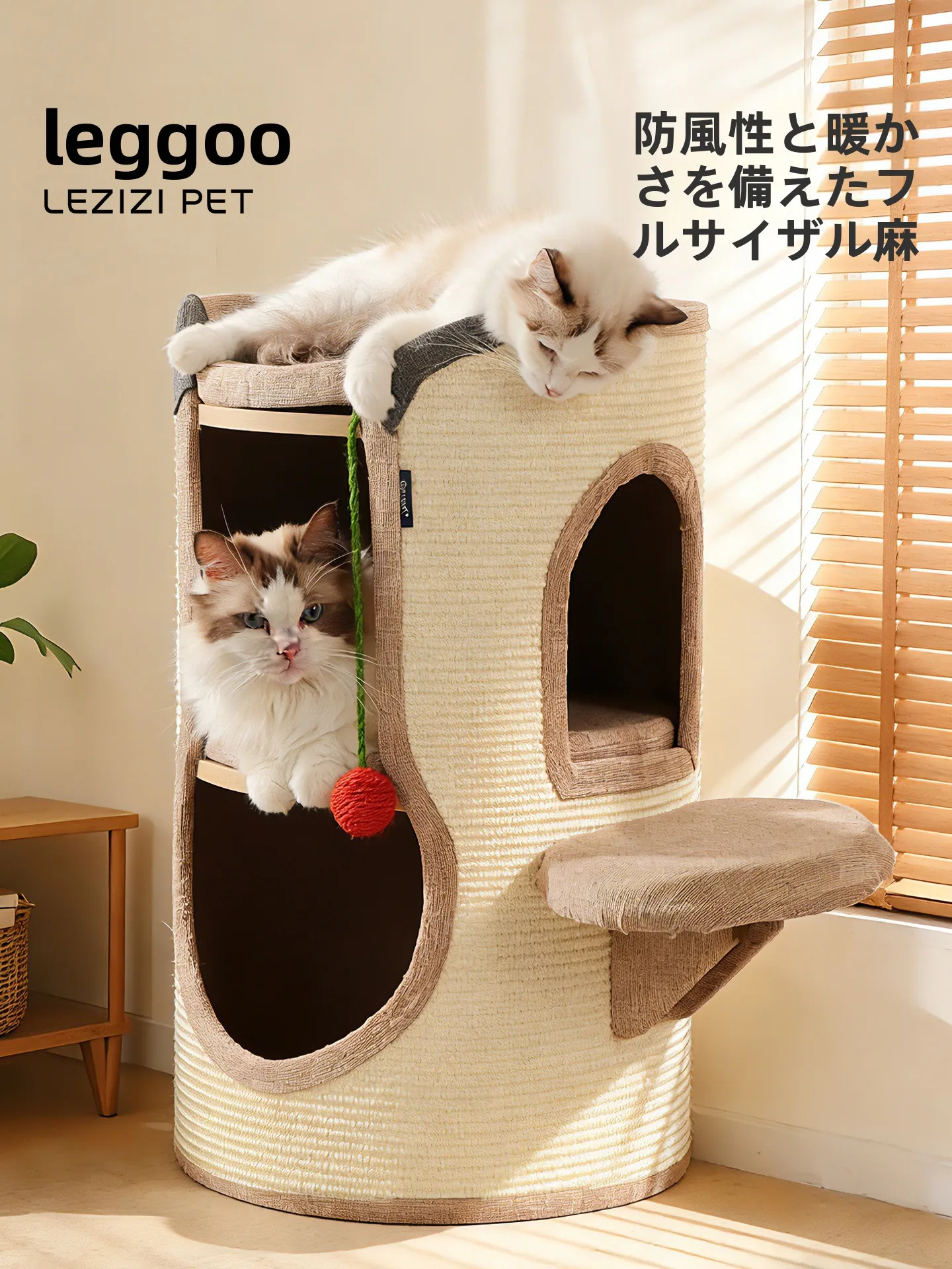 多機能猫ハウス：一人暮らし向け冬用暖かさと猫爪とぎ付きの二層構造が実用的