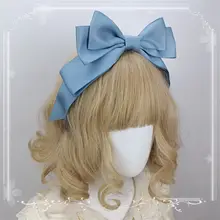 多色マットコットンサテンリボン蝶結びヘアバンド【ロリータ風・大きなリボン付き】