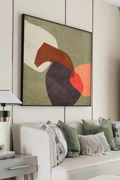 現代的でシンプルな砂岩風テクスチャの抽象画【リビング用・ソファ背景・ホテルアート】