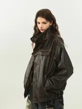 レザージャケット 裏ボア 男女兼用 秋冬  厚手 PUジャケット