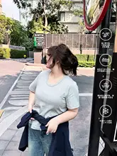 肩が落ちたフィットTシャツ【大きいサイズ・夏用・短袖・4色展開】