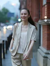 女性用カジュアルビジネススーツ【爽やかな落ち感・半袖】（セットアップ対応）