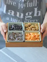 青瓷風の茶点皿【スナック・お菓子・ナッツ用・四角形】