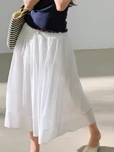 極上の柔らかさのコットンプリーツスカート【ウエストゴム・美シルエット】（セットアップ対応）