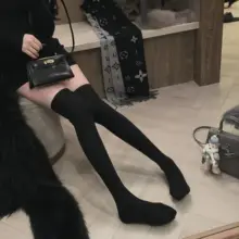 加圧サポート付きロングニーハイソックス【防寒・極上の柔らかさ・冬用】（セットアップ対応）