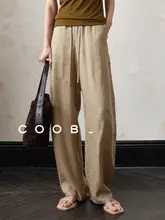 COOBLOOM ホワイトリネン 春夏用 レディースパンツ【薄手・ワイドシルエット・ロングパンツ】
