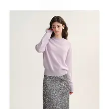 フランス風 ゆったりニットセーター【ラウンドネック・羊毛・秋用】