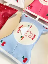 カートンデザインのチェリーベアティッシュポーチ【韓国風・布製】