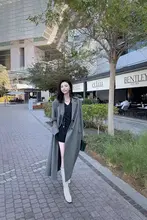 ASM ANNA ウールミニマルデザインロングトレンチコート【春秋用・女性用・薄手】