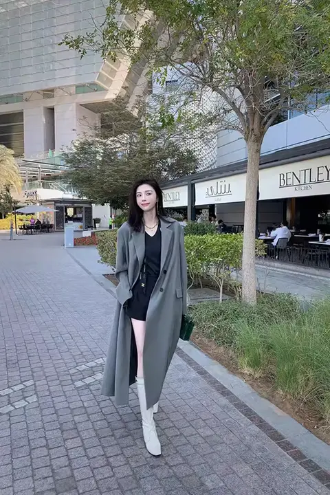 ASM ANNA ウールミニマルデザインロングトレンチコート【春秋用・女性用・薄手】