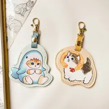 かわいいシャークキャットのキーホルダー【PU素材・ICカードケース付き】