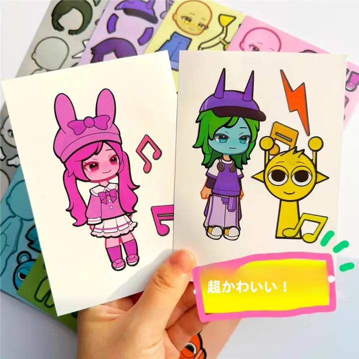 DIYキャラクターステッカー【切り抜き不要・創造的な知育おもちゃ】
