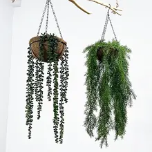 フェイクシダ植物 天井吊りボール インテリア装飾 植物壁景用 家庭用飾り 偽花アート