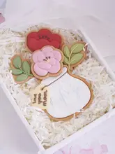 アイシングクッキー型 椿 葉 花瓶 おしゃれ 爽やか DIY 母  の日 ギフト