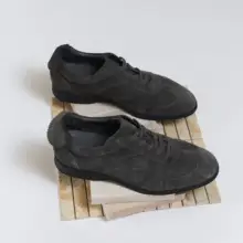 イタリア製VIBRAMソールのスエードレザー・ブロックデザインカジュアルシューズ