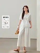した雰囲気のビンテージ風トップスとボトムス【大きいサイズ・夏用】（セットアップ対応）