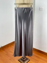 高ウエストロングシフォンマーメイドスカート【サイドスリット・体型カバー効果】