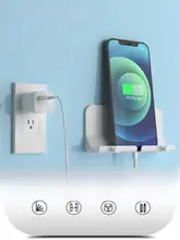 多機能スマートフォン充電スタンド【壁掛け・2つのフック付き・滑り止めマット・映画鑑賞用】