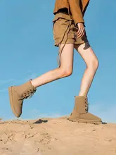 防水雪地靴【中筒・極上の柔らかさ・防滑・タイプレースアップ・冬用】