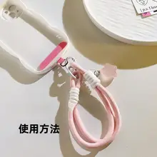 可愛いパープル星型スマホチェーン【夜光・多機能・カメラ・車のキー用・手首用】