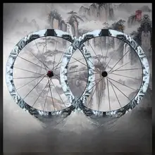 West Biking 山水画デザインのカーボンファイバー製ロードバイクホイール【真空開口一体胎槽】