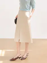 怡情雅室 ハイウエスト前スリットスカート【レトロスタイル・職業用・春新作】