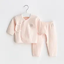 春秋用 新生児用長袖トップス【純綿・薄手・分かれたデザイン】（セットアップ対応）