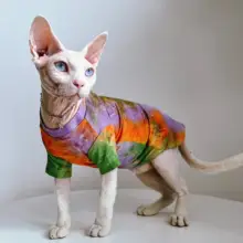 無毛猫用衣服【スフィンクス・コーニッシュ・肌に優しい・夏用・エアコン対応】