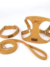 ペット用ハーネスリード【アウトドア用・小型犬・柔らかなベロア素材】（セットアップ対応）