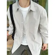 春季用 工装風長袖シャツ【メンズ・通勤・カジュアル】
